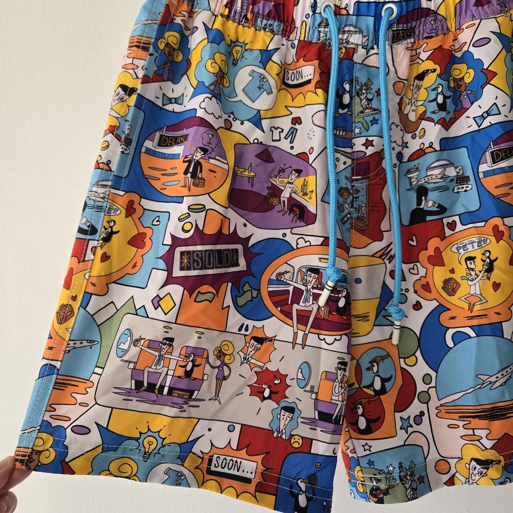 Original Penguin Jethro Haynes Print Stretch Mesh Lined Swim Shorts Size Small - Picture 5 of 15
